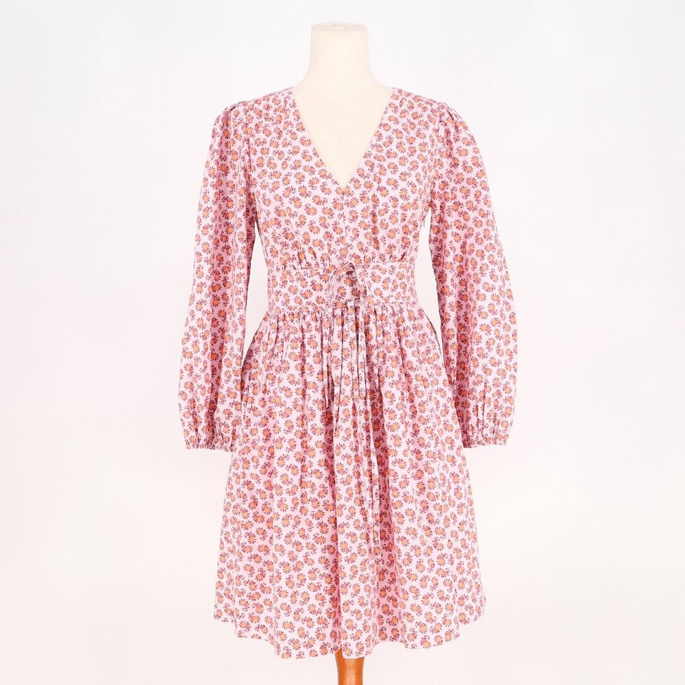 NWT J.CREW V-Neck Cotton Poplin Mini Dress in Peony Paisley Size 2T